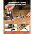 thumbnail image 4 of VEVOR Wood Router, 1 HP 710W, Variable Speed Palm Router Tool with Soft Start, Compact Wood Edge Trimmer with Fixed Base & 1/4-Inch Collet, Dust Hood, 4 of 9