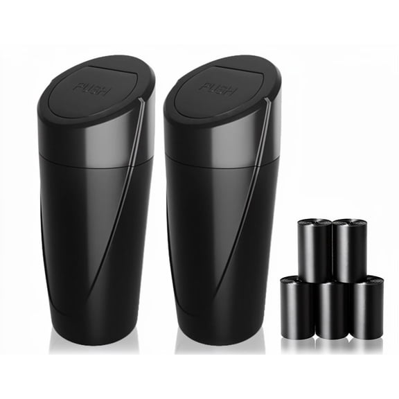 Black Mini Leakproof Cup Holder Car Trash Can 2-Pack