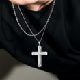 thumbnail image 3 of Jewmon Bible Verse Cross Necklace for Women Stainless Steel Jesus Christ Crucifix Cross Pendant Chain Catholic Jewelry Christams Day Gifts for Him, 3 of 8