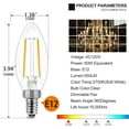 thumbnail image 2 of ENERGETIC B11 LED Chandelier Light Bulbs,60W Equivalent, Soft White 2700K,E12 Base, 550LM, Decorative Candle Base Filament Bulb for Ceiling Fan, UL Listed, Dimmable ,24packs, 2 of 5