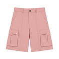 thumbnail image 5 of OSOLU Children Girls Cargo Shorts Solid Color Button Elastic Waist Pull On Jogger School Uniforms Stretch with Pockets Classic Holiday Shorts, 5 of 8