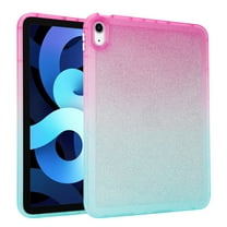 Dteck iPad 10.2 Case with Pencil Holder, Gradient Glitter for iPad 9th/8th/7th Generation Case 10.2 Inch Slim Lightweight TPU Shockproof Protective Cover for 10.2" iPad 2021/2020/2019,Red Blue