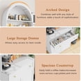 thumbnail image 3 of Akaber 71" Tall Arched Kitchen Pantry Cabinet, Modern Kitchen Storage Cabinets with Hidden Drawer and Spacious Countertop, Wooden Storage Pantry Cabinet for Living Room, Dining Room, White, 3 of 7