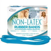 Alliance Rubber 42179 Non-Latex Rubber Bands with Antimicrobial Protection - Size #117B 1/4 lb. box contains approx. 63 bands - 7" x 1/8" - Cyan blue