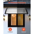 thumbnail image 3 of KFFKFF Door Awning, 38 x 40 in, Outdoor Window Canopy with Drainage & ABS Bracket, Weather Protection from Rain, Snow, and Sun, Polycarbonate Cover for Porch or Patio, Transparent, 3 of 9