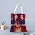 thumbnail image 2 of Supernatural Bolso de tela con estampado de lienzo para mujer, bolsa de compras reutilizable y estética, con cremallera interior, regalo para mujer, 35 × 40 cm., 2 of 6