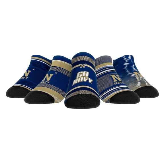 Unisex Rock Em Socks Navy Midshipmen Super Fan Five-Pack Low-Cut Socks Set