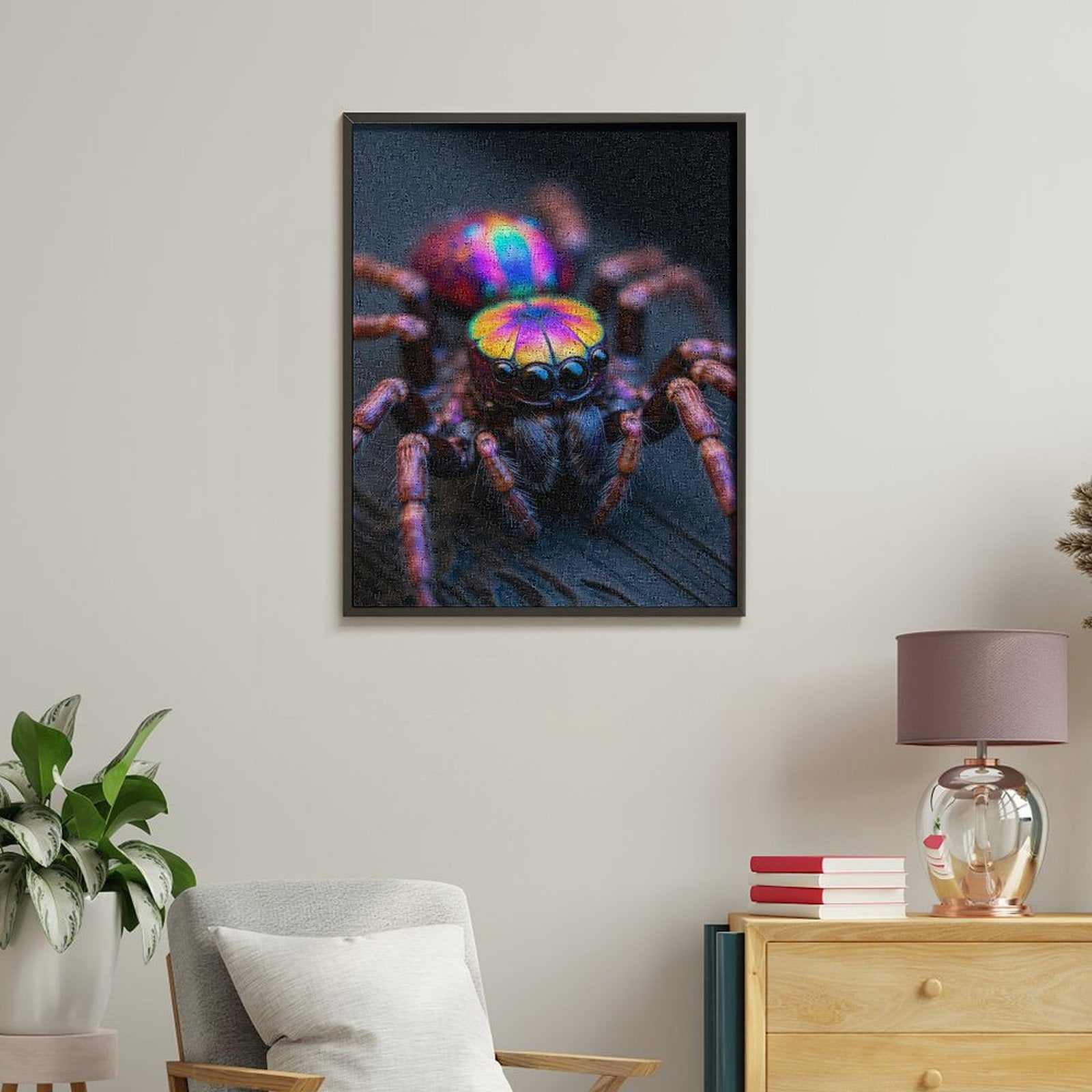 Paint By Numbers Kit for Adults Beginner - DIY Colorful Iridescent Jumping Spider Canvas Painting Kits for Adults, Frameless Paint By Number for Adults for Home Wall Decor 16x20 Inch