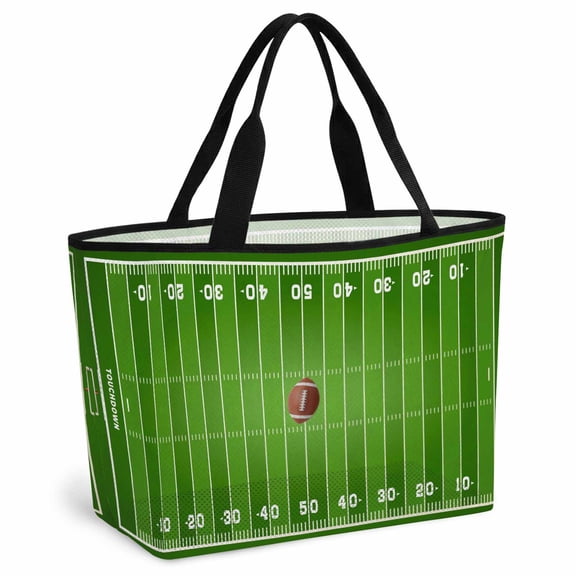 Rugby Sport Beach Bag for Women, Large Breathable Mesh Beach Tote Bag, American Football Field Stadium Sandproof Lightweight Travel Bags for Vacation Picnic Swimming Pool 15.7"x15.7"x9.1"
