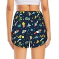 thumbnail image 4 of Goofa Funny Spaceships Printed Women 2 in 1 Running Shorts,Quick Dry Athletic Workout Shorts,High Waisted Athletic Shorts with Liner Pockets-Medium, 4 of 9