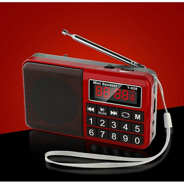 FM/AM(MW)/SW/USB/Micro-SD/MP3 Portable Radio, Radio with Large Buttons and Large Screen, Portable Radio Rechargeable 1200 mAh Battery (Blue)
