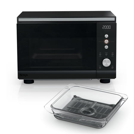 Ninja Crispi Microwave and Air Fryer with FusionCrisp, 14-in-1, 1000W, 0.9 Cu. Ft., Max Crisp, Roast, Bake, Broil, 8 Microwave Presets, Popcorn, Defrost, and more, MW101BK1 Black