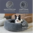 thumbnail image 3 of RUseeN Calming Dog Bed for MIddle Dogs - Donut Washable Large Pet Bed, 31.5 inches Anti Anxiety Round Fluffy Plush Faux Fur Dog & Cat Bed, Fits up to 48 lbs Pets, Dark Grey, 3 of 7
