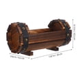 thumbnail image 2 of OULII Barrel Decor Flowerpot Rustic Wood Half Barrel Planter Coffee 1Pack for Gardens, 2 of 6