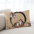 thumbnail image 2 of Waterproof Outdoor Throw Pillows with Inserts 12"x20", Brown Cute Cat Soft Decorative Pillowcases for Couch Bedroom, Modern Art Pillow Covers for Sofa Living Room, 2 of 8