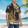 thumbnail image 3 of Sikiie Ancient Skull Cave Landscape Print Men's Hawaiian Shirt, Summer Beach Button Pocket Short Sleeve T-Shirt,XX-Large, 3 of 7