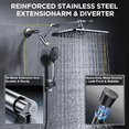 thumbnail image 3 of Veken Wide Rain Shower Head with Handheld, High Pressure Rainfall Showerhead Combo with Arm for Bathroom Accessories, Home Decor, Detachable Dual Shower with Multi Modes Handheld Spray, Silver Chrome, 3 of 4