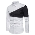 thumbnail image 1 of Camisa de traje para hombre, esmoquin a rayas a cuadros, informal, para exteriores, con solapa, moda para boda, camisa de manga larga, suave, elástica y cómoda, 2024, 1 of 6