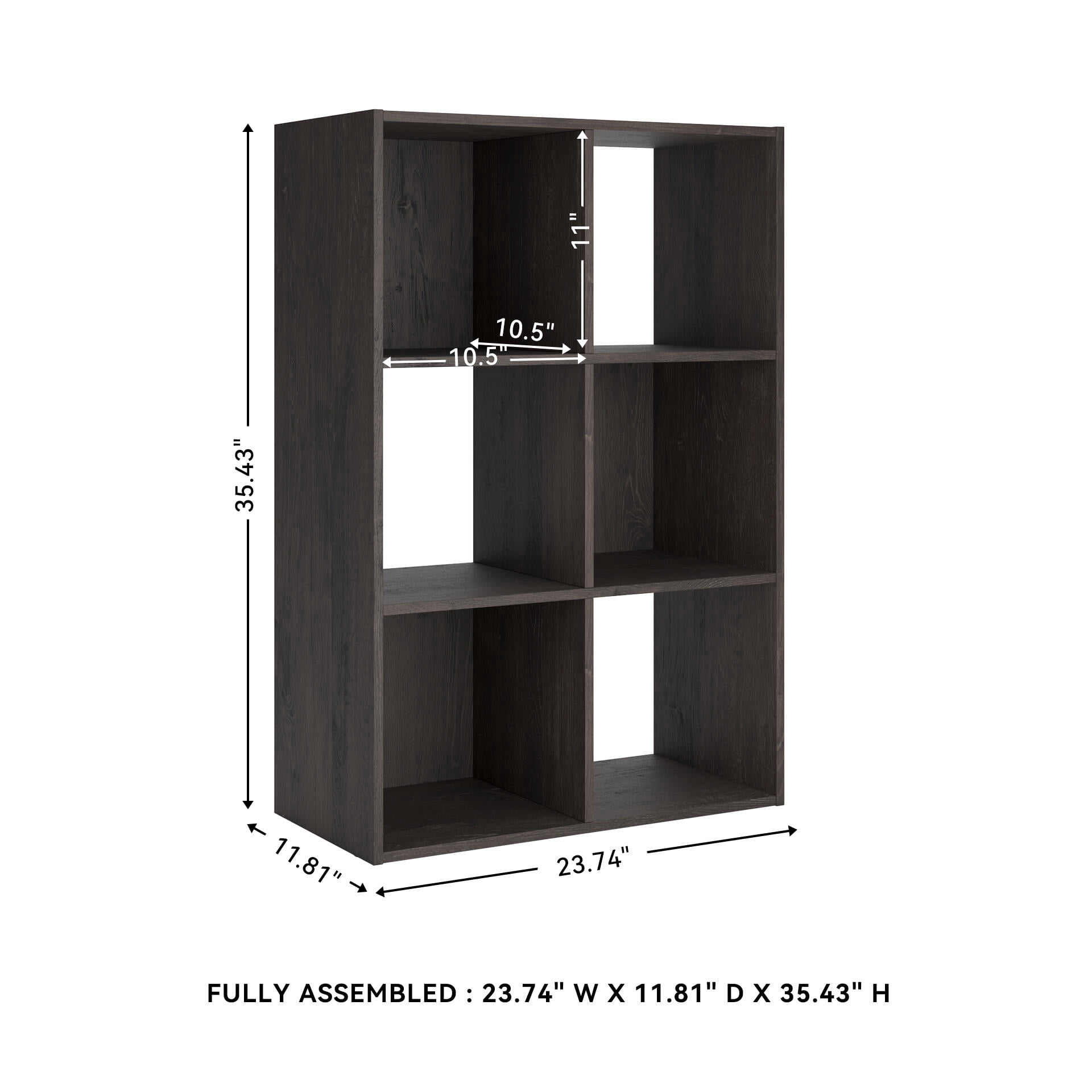 Signature Design by Ashley Piperton 6 Cube Storage Organizer with Charcoal Finish