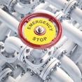 thumbnail image 2 of 6pcs Emergency Stop Sticker Emergency Stop Warning Sign Equipment Emergency Stop Label Sticker Emergency Stop Button Cover Signs Decals Caution Warning Sign Yellow, 2 of 5