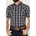 thumbnail image 3 of Gibson Trading Co Men's Chain Link Plaid Print Short Sleeve Snap Western Shirt Navy Medium, 3 of 4
