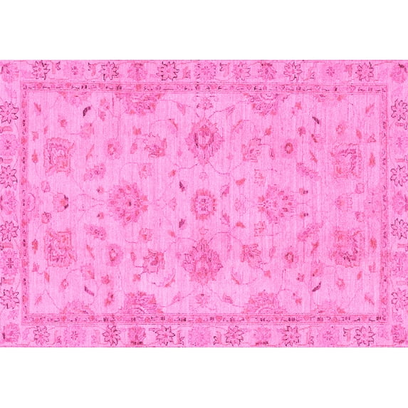 Ahgly Company Indoor Rectangle Abstract Pink Modern Area Rugs, 5' x 7'
