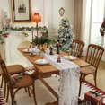 thumbnail image 5 of Fievgin White Christmas Gauze Table Runner 59x71in, Winter Foil Christmas Tree Holiday Dining Table Decor for Xmas Party, 5 of 9