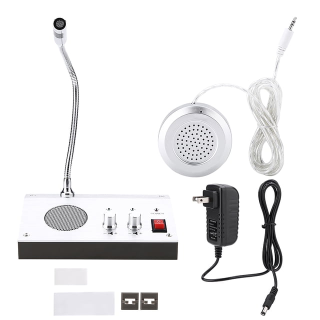 Intercomunicador con altavoz y micrófono de voz de doble vía, 100-240V, interfono para mostrador de ventana para empresa de seguridad EE. UU.
