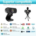 thumbnail image 3 of Webcam HD 1080p ,Live Streaming HD Camera with Stereo Microphone, PC Desktop or Laptop USB Webcam with 110 Degree View Angle, for Switch 2,Video Calling, Recording, Conferencing, Streaming, Gaming, 3 of 9