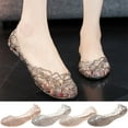 thumbnail image 7 of Xfvqtps Crystal Plastic Jelly Shoes for Womens Wettable Water Hollow out Slip on Flat Bottomed Close Toe Water Shoes Summer Beach Jelly Shoes White, 7 of 7