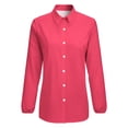 thumbnail image 4 of Neon Fuchsia RED Long Sleeve Blouse Woman Streetwear Casual Shirts Summer Oversize Woman Streetwear Clothing Birthday Present, 4 of 7
