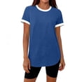 thumbnail image 4 of fatyb Workout Tops for Women Short Sleeve Color Block Running Shirts Womens Lightweight Athletic Tee, 4 of 7