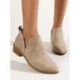 thumbnail image 5 of Gomelly Women Ankle Boots Fashion V Cut Stacked Heel Booties Khaki 8, 5 of 5