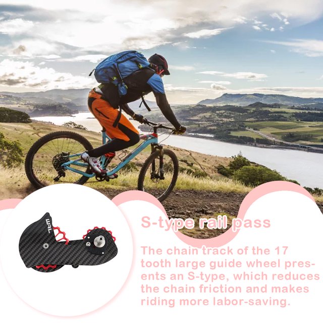 Oversized Ceramic Bearing Rustproof Pulley Rear Derailleur Cage Wear-resistant Hub Guide Wheel Kit Bike Accessories Outdoor Black/Red SD4s