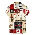 thumbnail image 1 of Mode Été Décontractée Justaucorps Homme Plage Bord de Mer Impression Numérique 3D Bouton Entrejambe Col à Revers Bouton Chemise à Manches Courtes Zippée Fête du Canada, 1 of 4