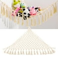 thumbnail image 1 of Net Stuffed Animal Hammock Hand Knitted Bohemian Style Cotton Rope Widely  Plush Hammock for Plush Toy Storage, 1 of 7