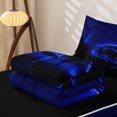 thumbnail image 6 of Manfei Speed Car Zipper Twin Comforter Sets with Fitted Sheet and 2 Pillowcases,Navy Blue Neon Light Print Zipper Bedding Set,Black Reversible,4pcs, 6 of 8