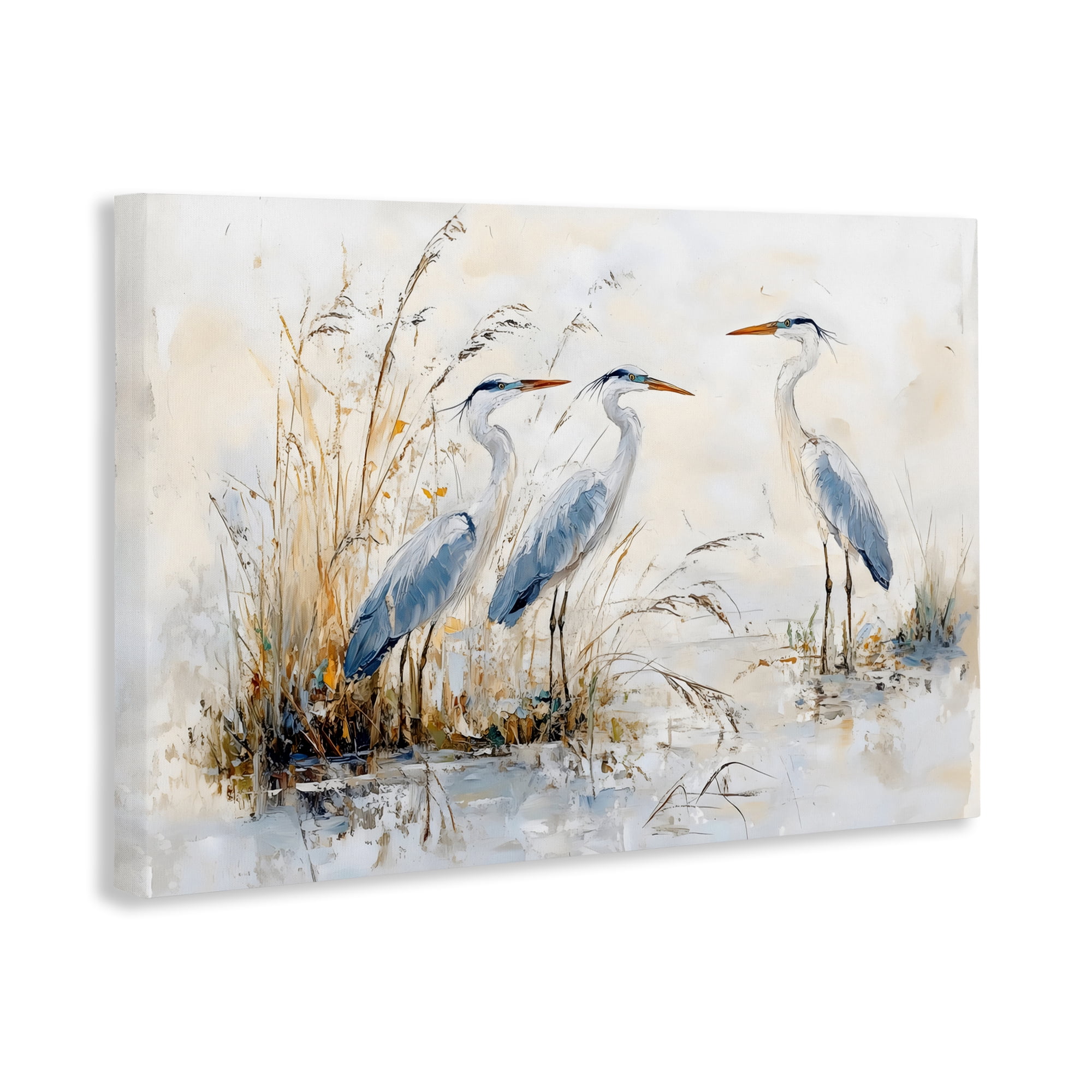 Stupell Industries Blue Heron Trio in Wetlands Canvas Wall Art, design by LSR Design Studio