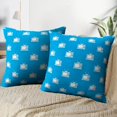 thumbnail image 3 of LALILO Throw Pillow Covers Retro Repeat Blue Color Geometric Retro Cushion Cover 18" x 18", 2 Pack, 3 of 6