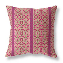 Amrita Sen Loyalty and Love Suede Zippered Pillow w Insert by Amrita Sen in Pink and Green