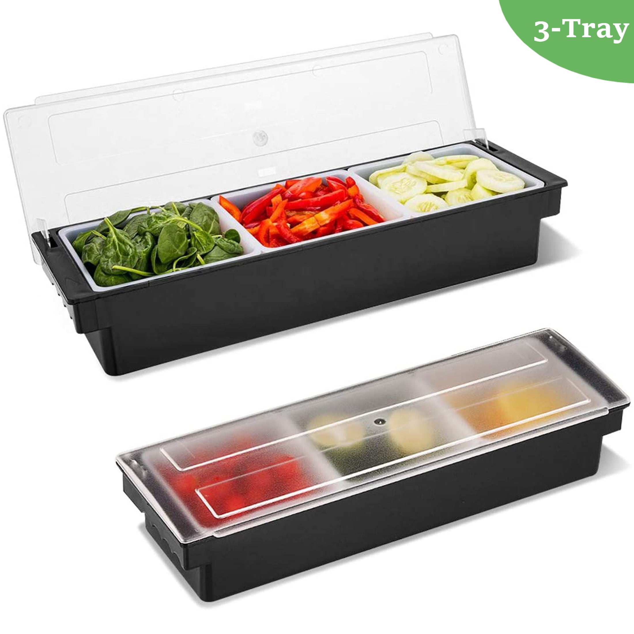 3/4/5/6 Tray Condiment Server with Lid, Ice Chilled Fruit Salad