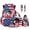 American Flag Football, variant on FOR U DESIGNS Blue Camouflage Shark Print Kids Backpack Set Lunch Box Pencil Case Water Bottle Sleeve Leather Bookmark Keychain Lightweight School Backpack for Elementary Kindergarten Preschool