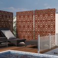 thumbnail image 2 of Lumibee Outdoor Privacy Screen with Stand for Patio Garden Metal Fence 005-Star Reddish Brown, 2 of 4