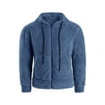 thumbnail image 4 of Lumento Hoodies for Men Zip Up Sweashirts Sherpa Hooded Jacket Coat Casual Long Sleeve Open Front Cardigan with Pockets Blue XXL, 4 of 4