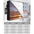 thumbnail image 7 of Outdoor TV Cover 48 to 50 Inch Weatherproof, Boho Waterproof TV Screen Protector for Outside Decor with Zipper and Pocket 48"L x 30"H , Geometric Stripes Damask Red and Blue, 7 of 7