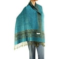 thumbnail image 2 of Falari Women's Pashmina Silk Large Double Layered Border Pattern Scarf Shawl Wrap, 2 of 4