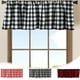 thumbnail image 1 of Cortina con visillo de ventana a cuadros, bolsillo para barra | Estilo cabaña con cuadros en rojo, negro y blanco | Poliéster bloqueador de luz | Cocina y sala de estar | 15"x55" | Panel único para, 1 of 6