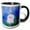 Black/White, variant on 3drose, Cute Pink Octopus Cartoon - Kawaii Happy Girly Squid Underwater in Deep Blue Green Sea Ocean Waves, 11oz Two-tone Yellow Mug