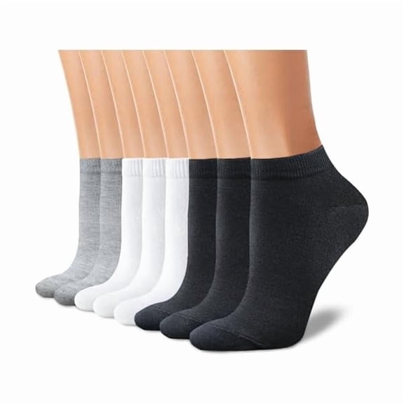 Eryueer CHARKING 8 Pairs Ankle Socks for Women - Non Slip Cotton No Show Low Cut Casual Socks