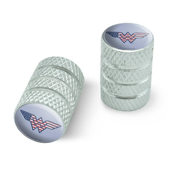 Wonder Woman USA American Flag Logo Motorcycle Bicycle Bike Tire Rim Wheel Aluminum Valve Stem Caps